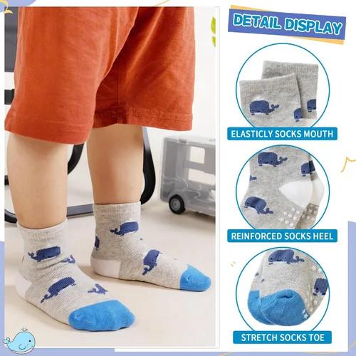 Vista 5 de DoSmart 12 pares de calcetines de algodón transpirable con dibujos animados para bebés y niños pequeños