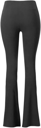 Vista 5 de SATINA - Pantalones palazzo para mujer leggings acampanados supersuaves con cintura alta 16