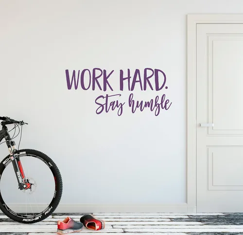 Vista 8 de 24"x10" trabajar duro permanecer humilde Workout éxito lente pensamiento positivo Reto Deportes Fitness ejercicio tren pared calcomanía arte mural