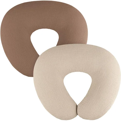 Vista 12 de MairMore Paquete de 2 Fundas de Almohada de Muselina para Lactancia, Transpirables 100% Algodón, Fundas Deslizables para Almohadas de Lactancia