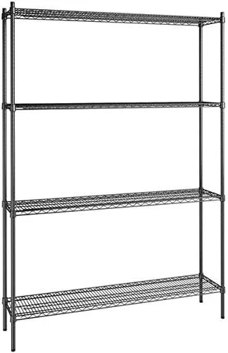 Vista 368 de Kit de 4 estantes de epoxi verde NSF de 21 x 72 pulgadas con postes de 86 pulgadas, estantería de almacenamiento resistente, kit de estantería