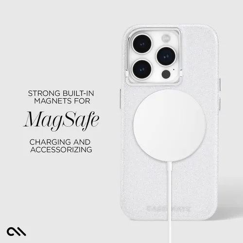 Vista 4 de Case-Mate Funda para iPhone 15 Pro – Brillante iridiscente [protección contra caídas de 12 pies] [Compatible con MagSafe] Funda magnética con bonito