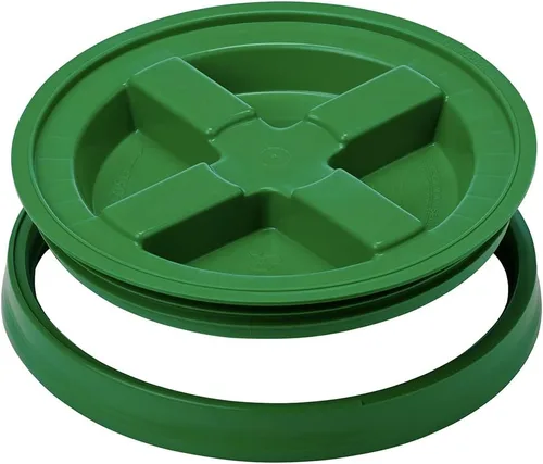 Vista 3 de House Naturals Cubo grande de 7 galones con tapa hermética de rosca, libre de BPA de grado alimenticio (paquete de 2) fabricado en Estados Unidos