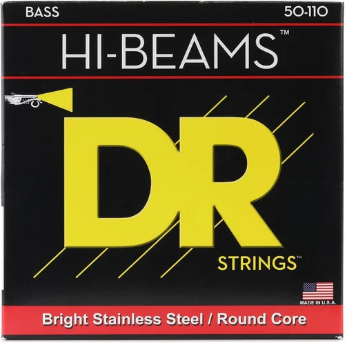 Vista 16 de DR Strings - Hi-Beams - Juego de cuerdas para bajo de 4 cuerdas - Mediano 45-105 - Núcleo redondo de acero inoxidable - Accesorios para bajo (MR-45)