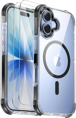 Vista 46 de Funda para iPhone Air [compatible con MagSafe] [2 protectores de pantalla] [prueba de caídas de grado militar] Funda magnética resistente