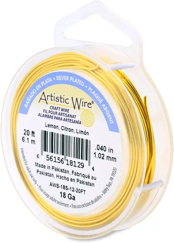 Vista 173 de Artistic Wire, Alambre de cobre de color chapado en plata de calibre 18, resistente al deslustre, amatista, 20 pies