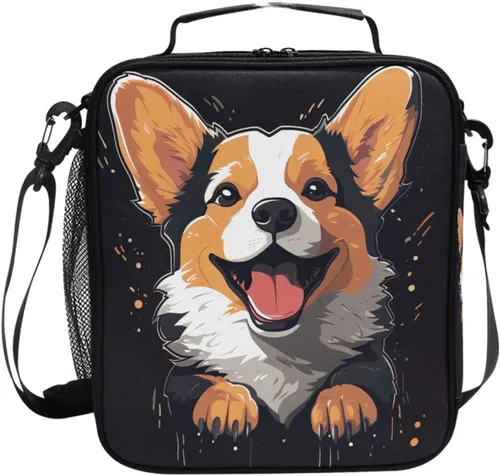 Vista 7 de Lonchera para niños y niñas, con diseño de hongos del bosque, con diseño de dibujos animados, con correa para el hombro, bolsas enfriadoras