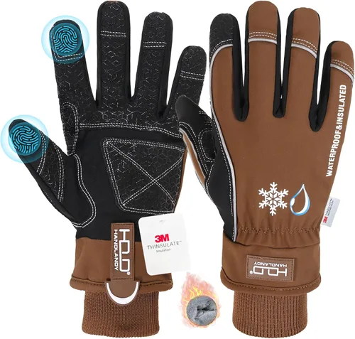 Vista 19 de HANDLANDY Winter Work Gloves, 3M Thinsulate Waterproof Insulated Glove for Men Women