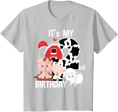 Vista 67 de Camiseta para fiesta de 2 años con texto en inglés "It's My 2nd Birthday", Negro