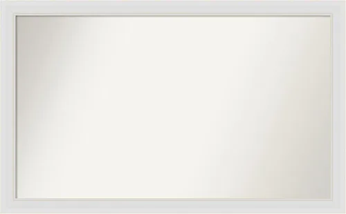 Vista 113 de Amanti Art Espejo de baño blanco para sobre el fregadero, 24 x 26 pulgadas, espejo rectangular blanco y blanco, marco de madera contemporáneo