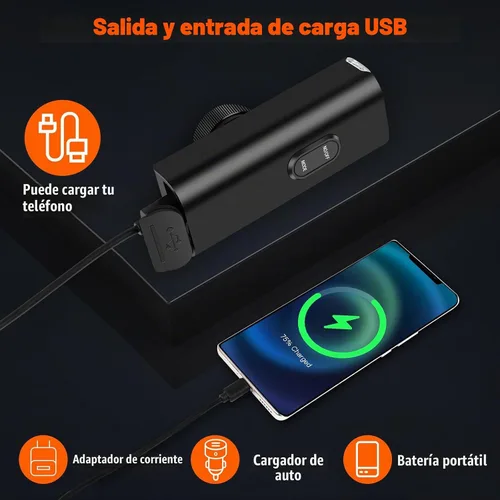 Vista 3 de Suruid Luces brillantes de la bici de 2000 lúmenes, IPX 6 impermeable bici Negro