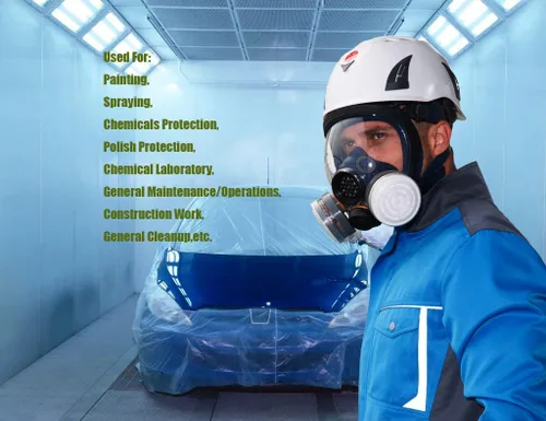 Vista 6 de SYINE Máscara respiratoria completa de vapores orgánicos, máscara de gas, pintura en aerosol, formaldehído químico, protección respiratoria a prueba