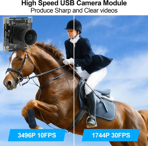 Vista 3 de MMlove Módulo de cámara USB de 16MP Lightburn Cámara 170° Gran angular M12 Lente ojo de pez con sensor de imagen IMX298 Plug & Play Cámara web
