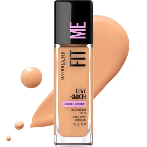 Vista 30 de Maybelline Fit Me Dewy + base líquida suave de maquillaje, Mocha, 1 unidad (el empaque puede variar)