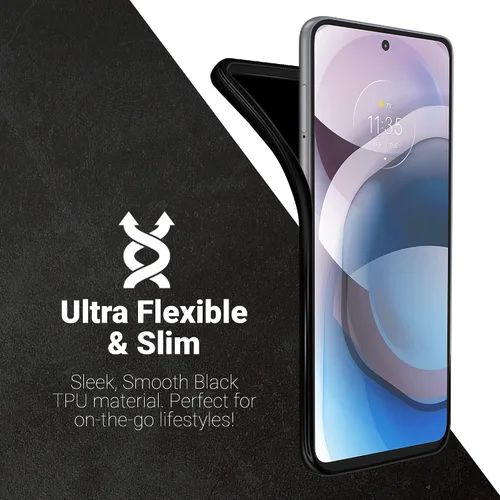 Vista 4 de CasesOnDeck - Funda negra para Motorola Moto One 5G Ace (2021) / Moto One 5G Ace TPU - Carcasa de TPU Gel Flex TPU, serie floral tropical, funda