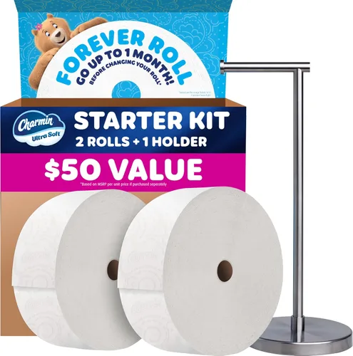 Vista 14 de Charmin Papel higiénico ultra suave, 3 rollos de repuesto Forever Rolls, 2 capas de papel de baño, 3 rollos