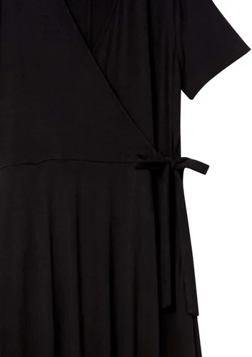 Vista 10 de Tienda Essentials - Vestido de manga casquillo para mujer, estilo cruzado falso
