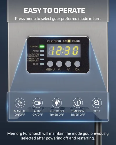 Vista 2 de DEWENWILS Transformador de bajo voltaje de 300W para paisaje, transformadores de bajo voltaje para exteriores con sensor de fotocélula