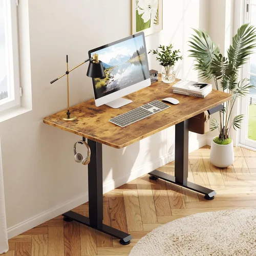 Vista 22 de Veken Escritorio eléctrico grande de pie de 47.2 pulgadas, mesa de juegos Blanco