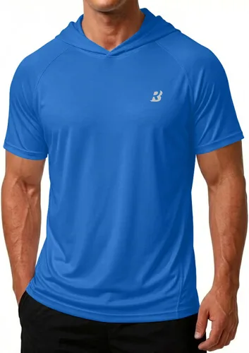 Vista 7 de Roadbox Sudadera con capucha de manga corta para hombre, ligera, de secado rápido, con protección solar Quick Dry, Breathable, Moisture Wicking, Sun