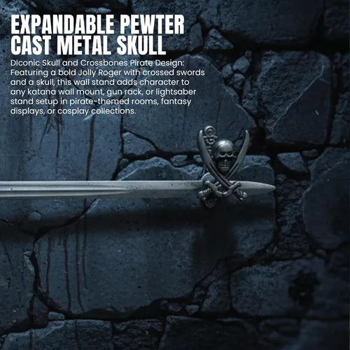 Vista 5 de Szco Supplies Colgador de espada ajustable estilo pirata de metal fundido de 2 pulgadas