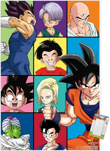 Vista 12 de Trends International Dragon Ball Z - Póster de pared con cuadrícula, 22.375 x 34 pulgadas, versión enmarcada de madera de granero