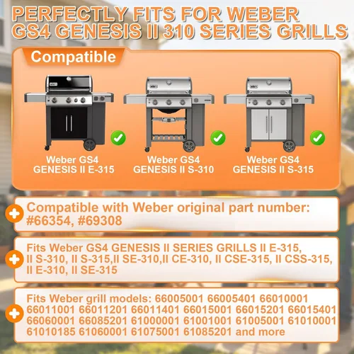Vista 3 de 66354 69308 Kit de encendido de repuesto para Weber GS4 Genesis II Parrilla Piezas Encendido para Weber GS4 Genesis 2 E315, 2 S310, II S315, II