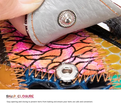 Vista 5 de Carteras multicolor para mujer, tarjetero de cuero genuino, monederos grandes, embrague para teléfono, Diamante multicolor-S, Cartera