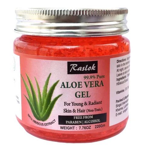 Vista 6 de Raslok Gel de Aloe Vera Puro Natural Orgánico para Hidratar la Piel Facial y Cuidado del Cabello (Pepino, 7.76 OZ)