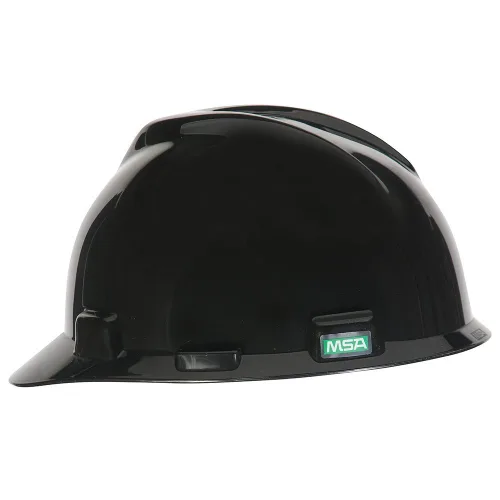 Vista 15 de MSA 495851 V-Gard - Casco de seguridad, con suspensión de trinquete Fas-Trac III, carcasa de polietileno, protección anti-impacto superior, correas