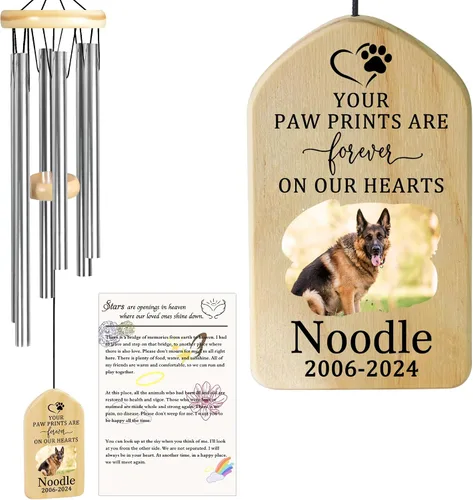 Vista 23 de Jocidea - Campanillas de viento personalizadas para gatos en memoria de gato, regalo por pérdida de gato, regalo de condolencia de mascota, regalo
