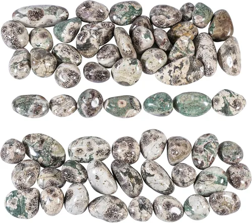 Vista 12 de Nupuyai Piedras pulidas pulidas de 1 libra (alrededor de 16.23 oz), cristales irregulares para curación/energía/piedras de ágata de árbol lisas