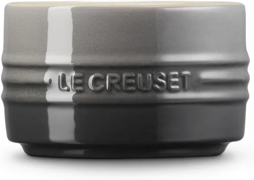 Vista 2 de Le Creuset - Ramequín redondo de cerámica de pared recta, 7 onzas, Oyster Ostra