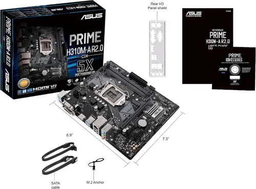 Vista 6 de Asus Prime H310M A R2.0/CSM Intel Chipset LGA-1151 MATX Desktop Motherboard