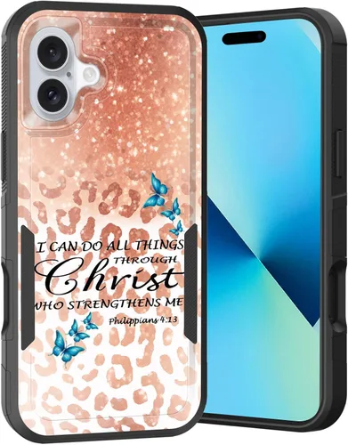 Vista 202 de Funda para iPhone Air, doble capa híbrida resistente resistente a prueba de golpes de policarbonato duro + funda protectora de silicona suave