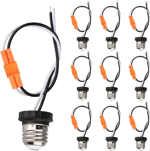 Vista 9 de Helunsi Adaptador de Enchufe E26, Paquete de 2 Enchufes de Bombilla con Cable, Enchufe de Luz Macho Roscado, Adaptador de Enchufe de Luz Empotrada