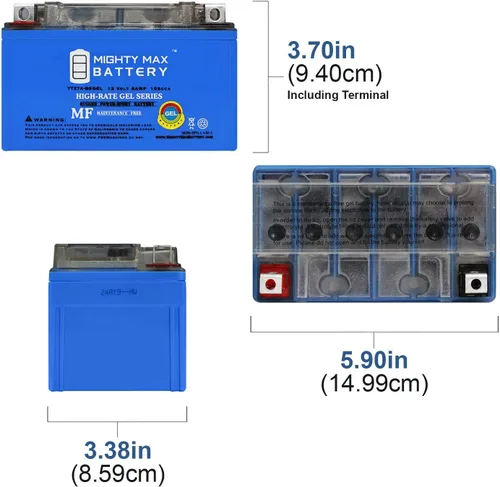 Vista 2 de Mighty Max Battery YTX7A-BS GEL batería de 12 voltios, 6AH