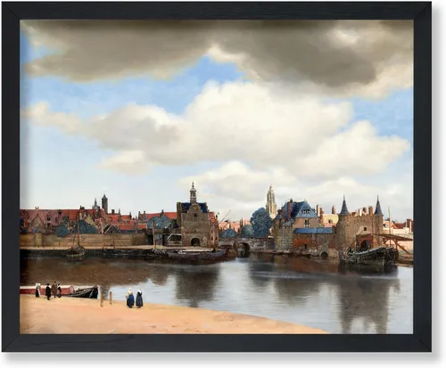 Vista 26 de Poster Master Póster vintage Johannes Vermeer – Impresión de pintura de vista retro de Delft – Vista del arte de Delft – Regalo para hombres
