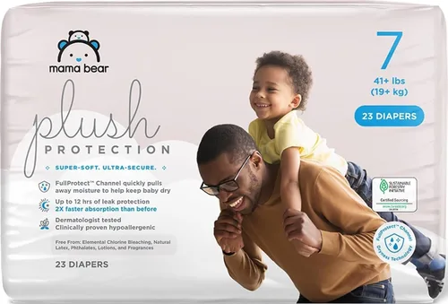 Vista 22 de Marca Amazon – Mama Bear - Pañales de protección de felpa, talla 1, suministro para un mes, pañales desechables para bebé, hipoalergénicos de alta