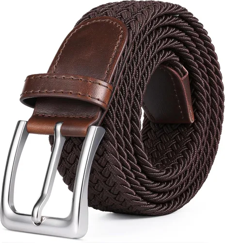 Vista 22 de Cinturón de golf trenzado elástico para hombres y mujeres de 1 3/8" Beige
