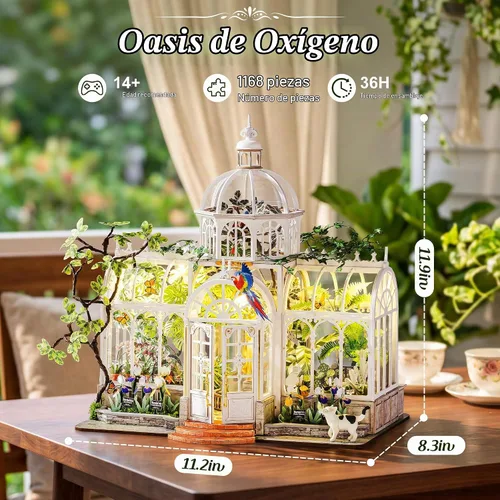 Vista 2 de Rolife Oxygen Oasis DIY Miniature Greenhouse Kit Creative Gift for Adults