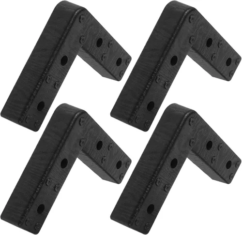 Vista 11 de NUOBESTY Patas de muebles en forma de L, paquete de 4 con tornillos de 5.90 x 5.90 x 2.95 pulgadas, pies de soporte de plástico para sofá, cama