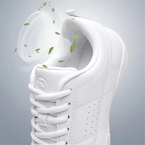 Vista 4 de DADAWEN Zapatos de animación para adultos y jóvenes, zapatos de animadora blancos para mujeres, zapatos de baile, atléticos, deportivos