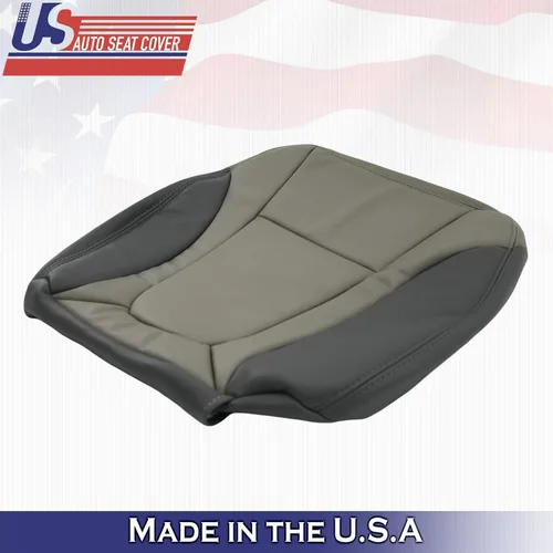 Vista 6 de U.S.AutoSeat- Funda compatible con Chevy Trailblazer 2002 a 2004, parte inferior delantera de piel, 2 tonos, gris