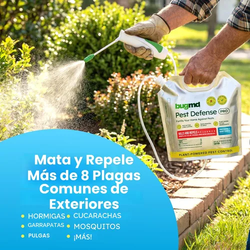 Vista 3 de BugMD Pest Defense Pro - Spray de aceite de menta para insectos y repelente de mosquitos para patio al aire libre – Ant Killer & Garrapatas Spray