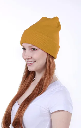 Vista 2 de Gorro de lana grueso de tejido acanalado Para el invierno