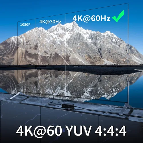 Vista 2 de Extensor HDMI 4K a 60Hz, extensor HDMI a través de Ethernet Cat5e/6 hasta 200FT/60M, Ultra 4K HD expande audio y video, soporta salida de bucle, IR
