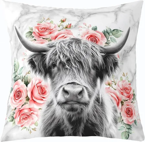 Vista 21 de Erosebridal Funda de almohada rústica de oso de 16 x 16 pulgadas, funda de almohada cuadrada decorativa de cuadrícula de búfalo, funda de almohada