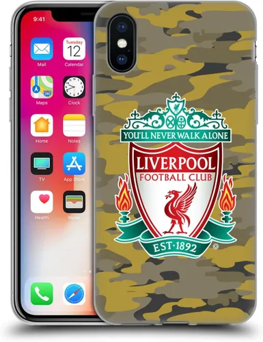 Vista 232 de Head Case Designs Funda de gel con licencia oficial del Liverpool Football Club Away Colourways Crest Camou [protección de grado militar] compatible