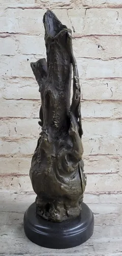 Vista 4 de EUROPEAN BRONZE Art Deco Nouveau - Jarrón de ninfa para mujer y niña, diseño de escultura de bronce firmado, figura de estatua decorativa, obra